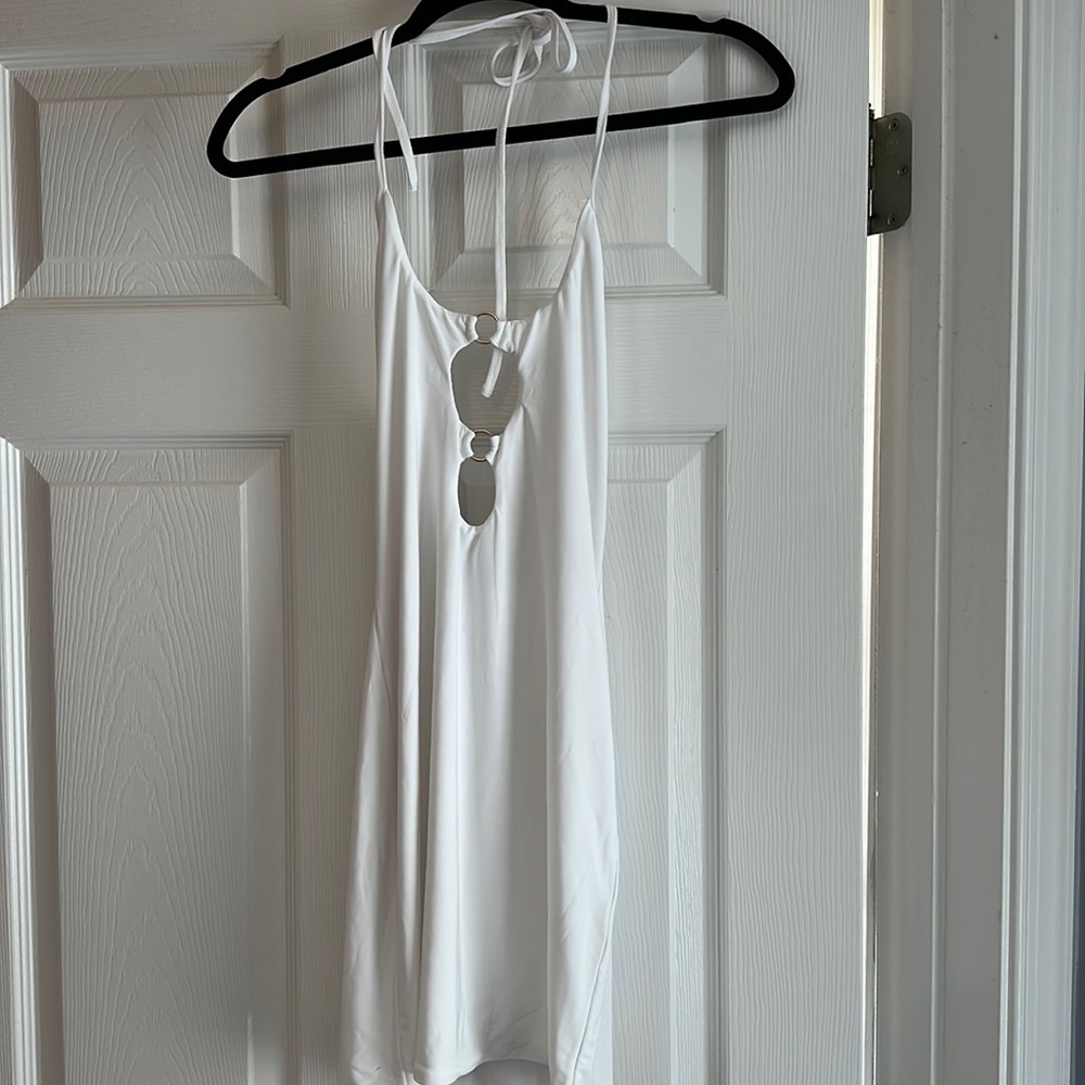 White Fox Take the Risk Mini Dress White - bodycon mini dress